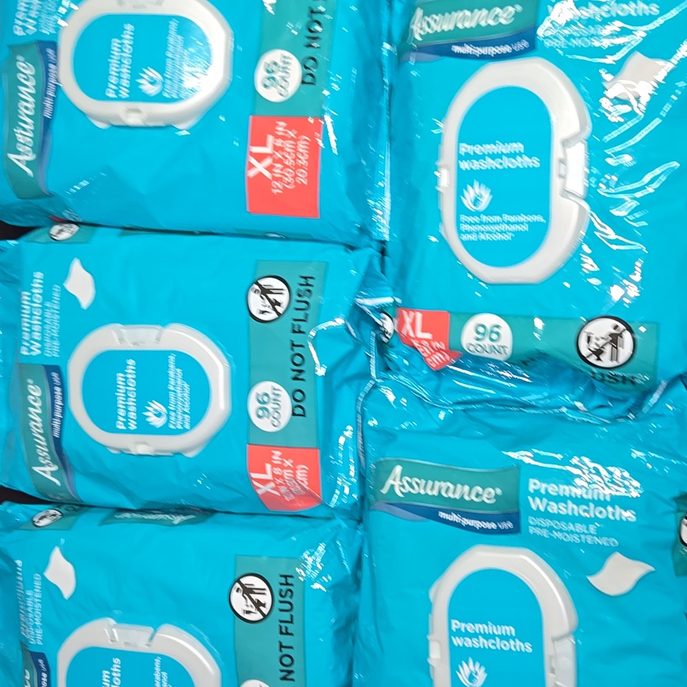 5pk Assurance Premium Washcloths XL